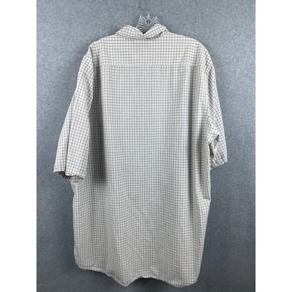 Vintage Polo Ralph Lauren Shirt Men's 2XLT White Squares Short Sleeve Button Up - Picture 5 of 8